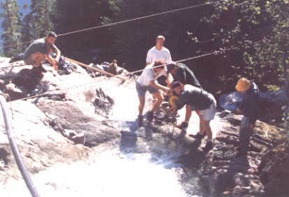 forming the intake in the river bed