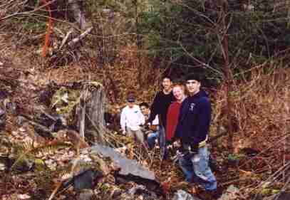 Clearing trail through logging slash